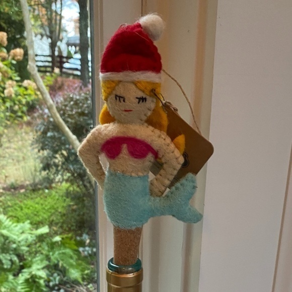 Mud Pie Felted Sea Christmas Wine Stopper - Picture 1 of 6